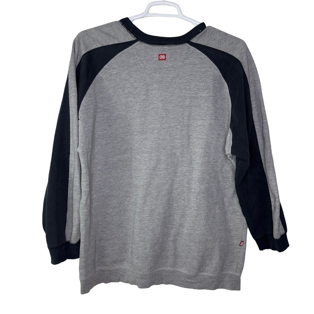 VTG Y2K Ecko Unltd. Sweatshirt Men's Large‎ Spell Out Crew Neck Gray Distressed - Picture 2 of 6